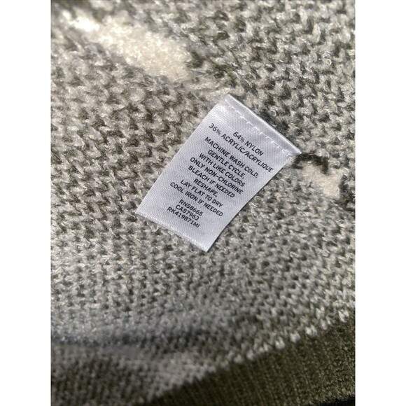 Susina Camo Open Front Long Cardigan Sweater Fuzzy Cozy Soft Army Green M New - Picture 6 of 7